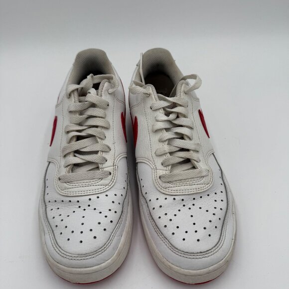 Nike Women's Court Vision Low Whtie/Red #CD5463-102 Old-School College Casual - Picture 1 of 11